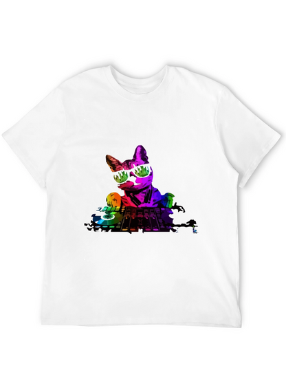DJ Cat Graphic T-Shirt - Cool Music Lover Tee