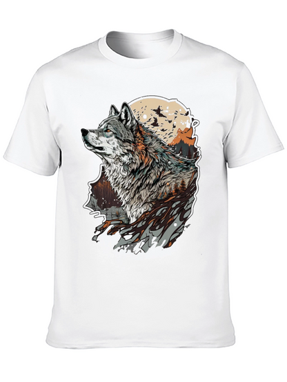 Wolf Moon Graphic Tee - Stylish Animal Print T-Shirt