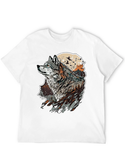 Wolf Moon Graphic Tee - Stylish Animal Print T-Shirt
