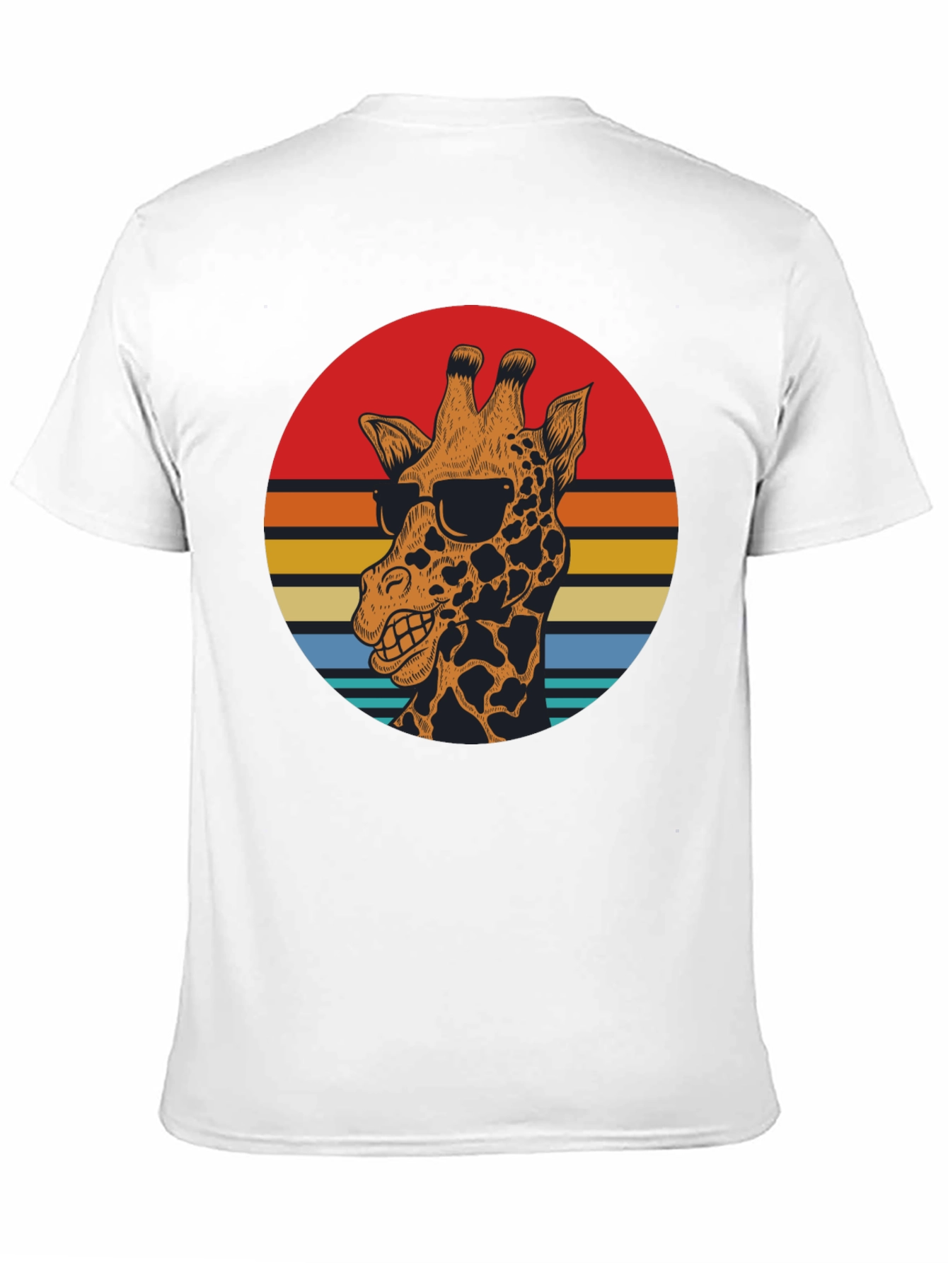 Cool Giraffe Retro Sunset Graphic T-Shirt