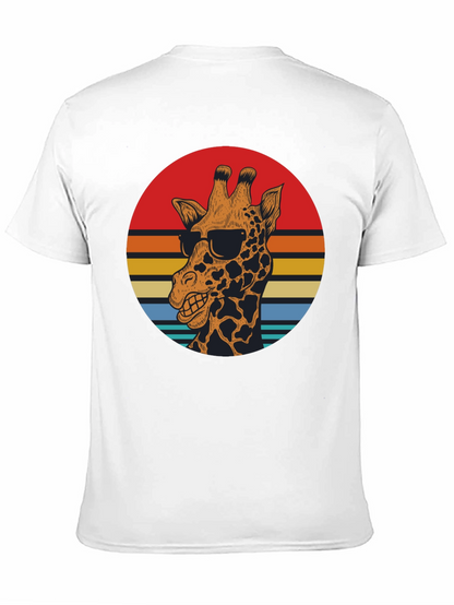 Cool Giraffe Retro Sunset Graphic T-Shirt