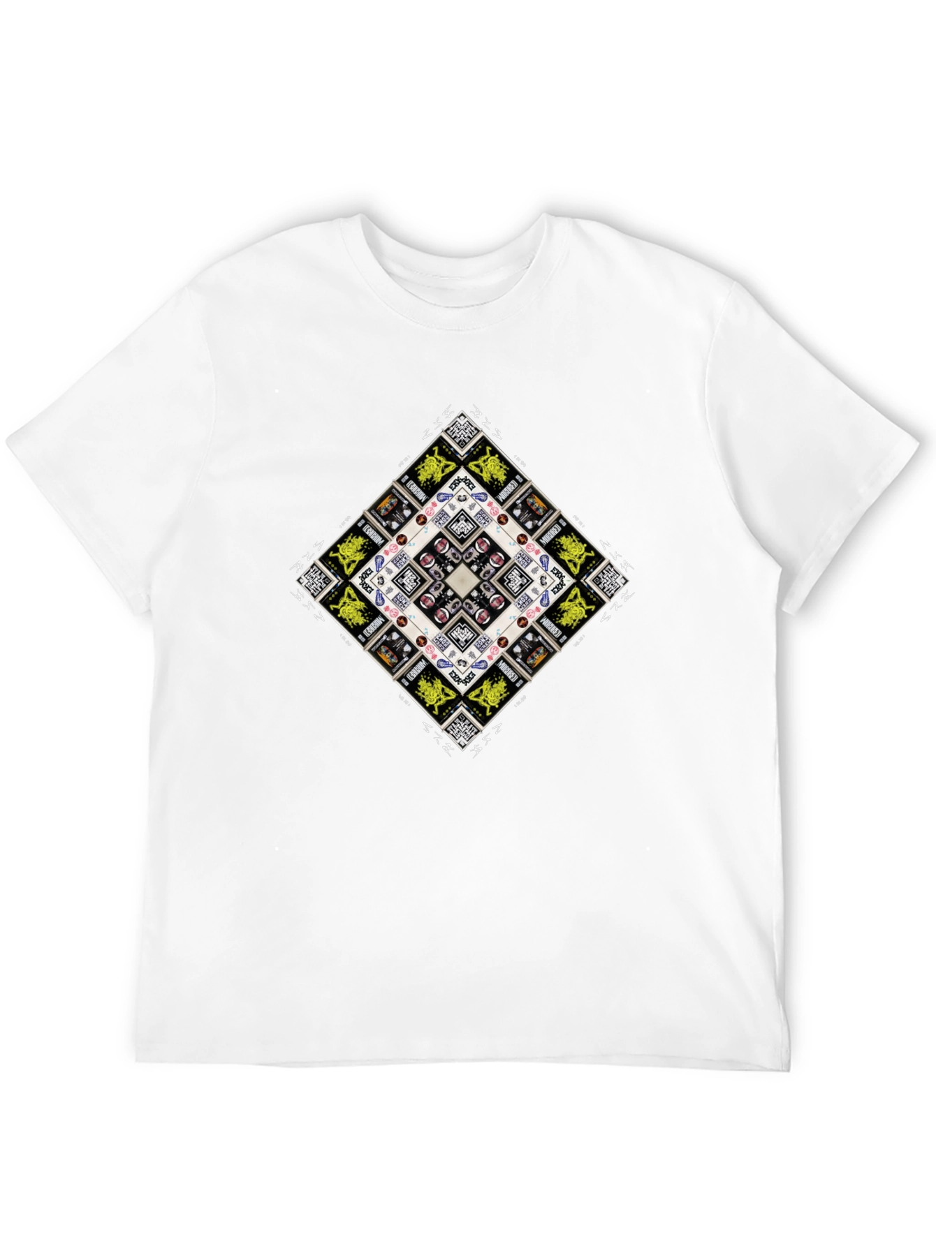 Geometric Graphic Print Mens Black T-Shirt
