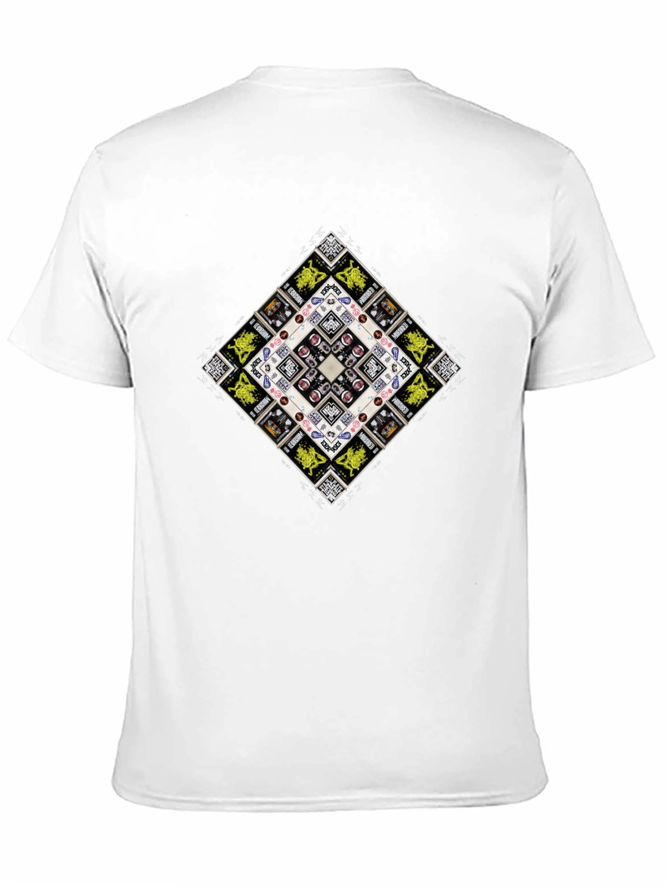 Geometric Graphic Print Mens Black T-Shirt