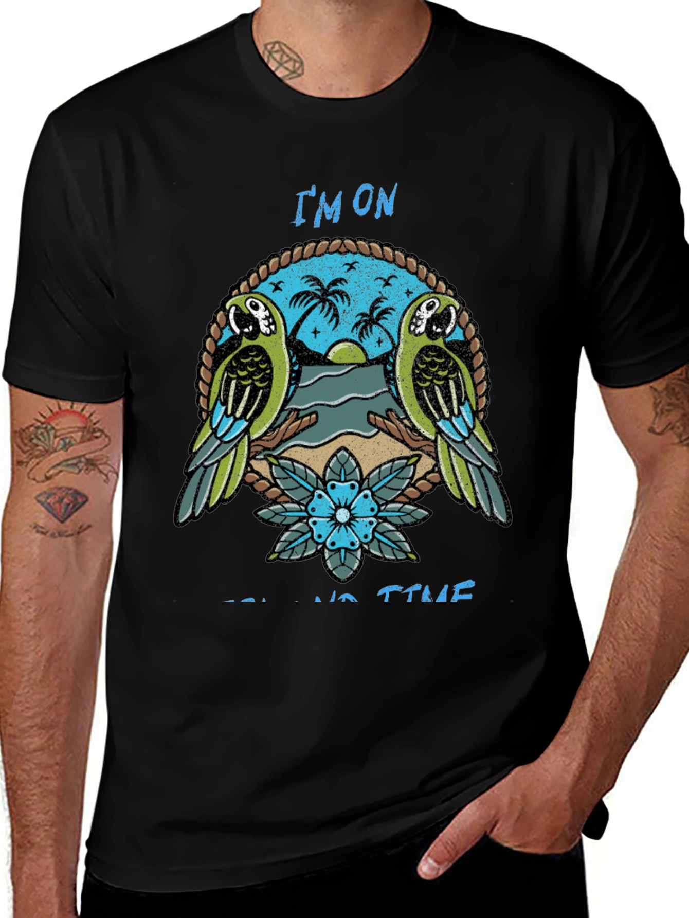 Island Time Graphic Tee - Parrot Paradise T-Shirt