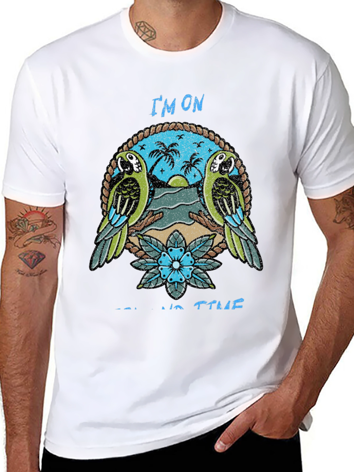 Island Time Graphic Tee - Parrot Paradise T-Shirt