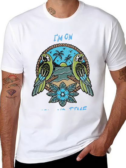 Island Time Graphic Tee - Parrot Paradise T-Shirt