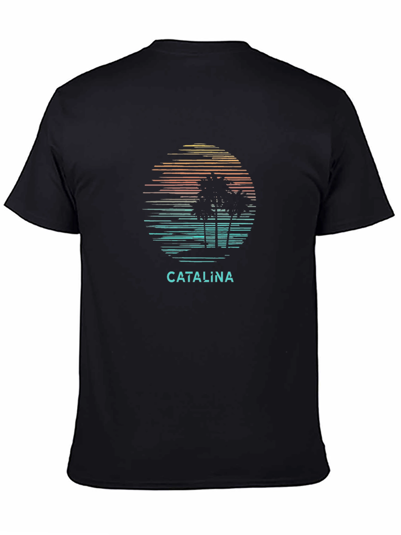 Catalina Palm Tree Sunset Graphic Tee - Black