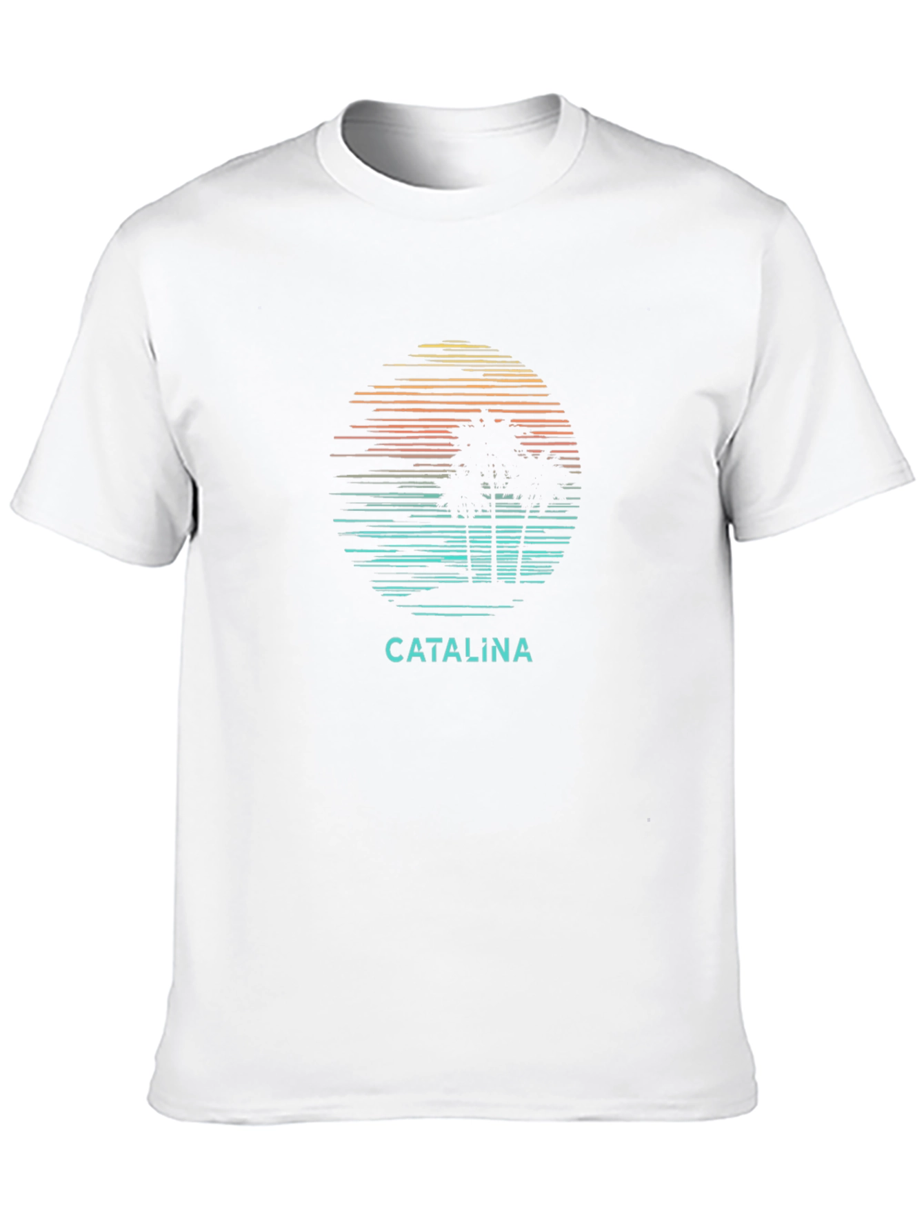 Catalina Palm Tree Sunset Graphic Tee - Black