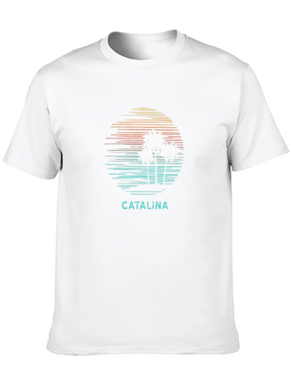 Catalina Palm Tree Sunset Graphic Tee - Black