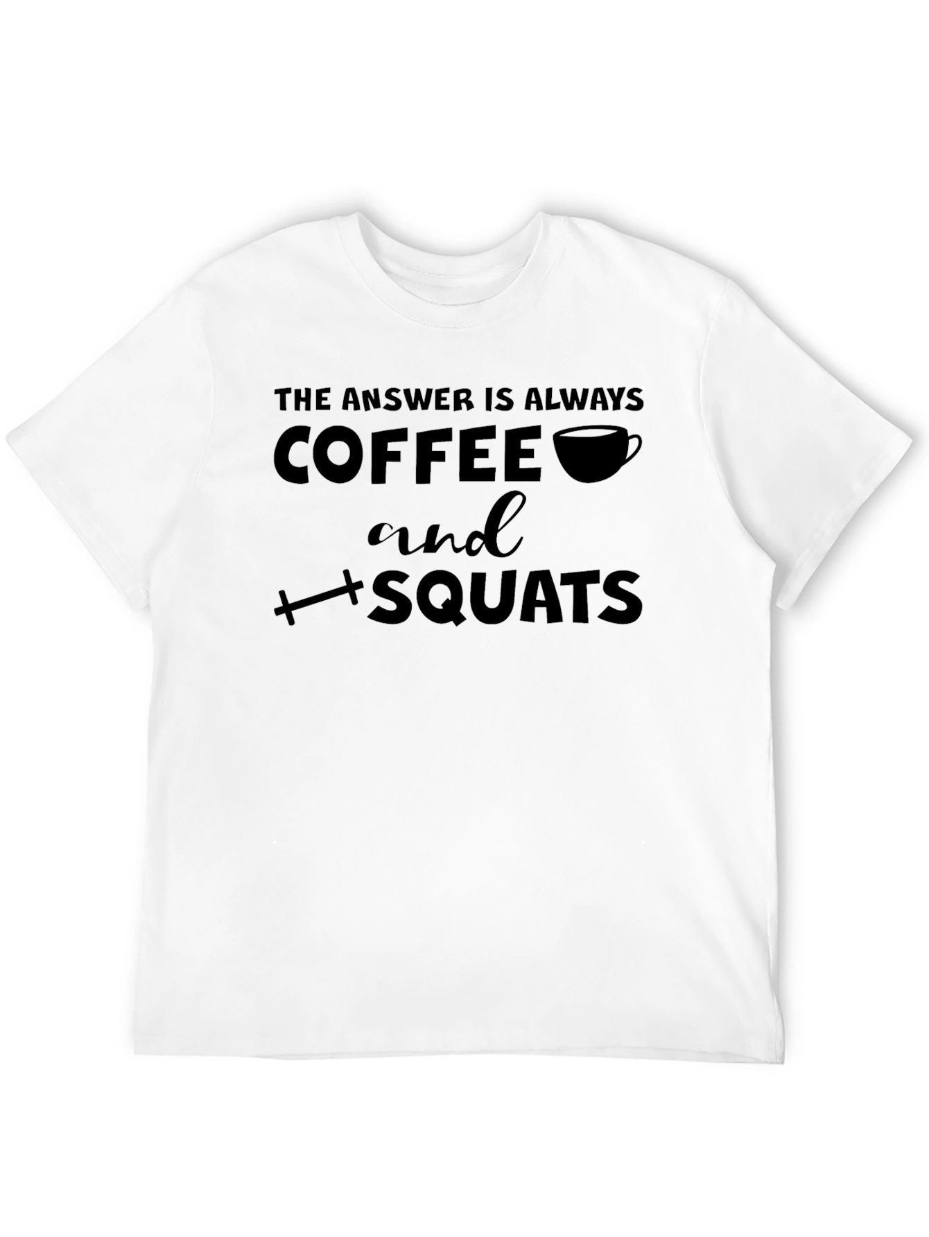 Coffee and Squats Black Graphic T-Shirt