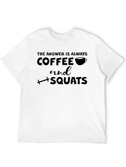 Coffee and Squats Black Graphic T-Shirt