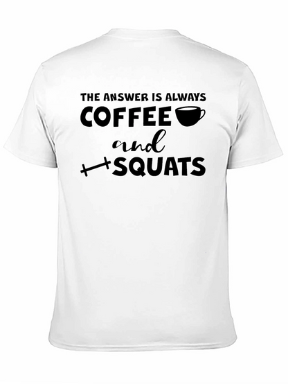 Coffee and Squats Black Graphic T-Shirt
