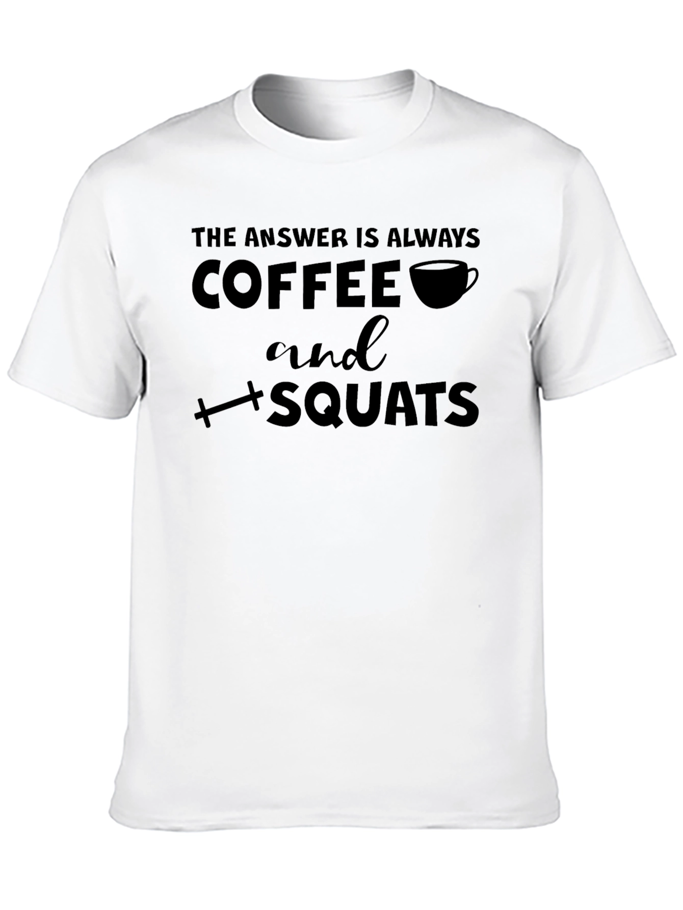 Coffee and Squats Black Graphic T-Shirt