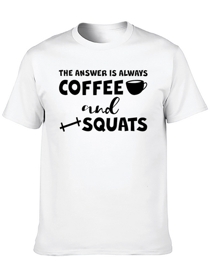 Coffee and Squats Black Graphic T-Shirt