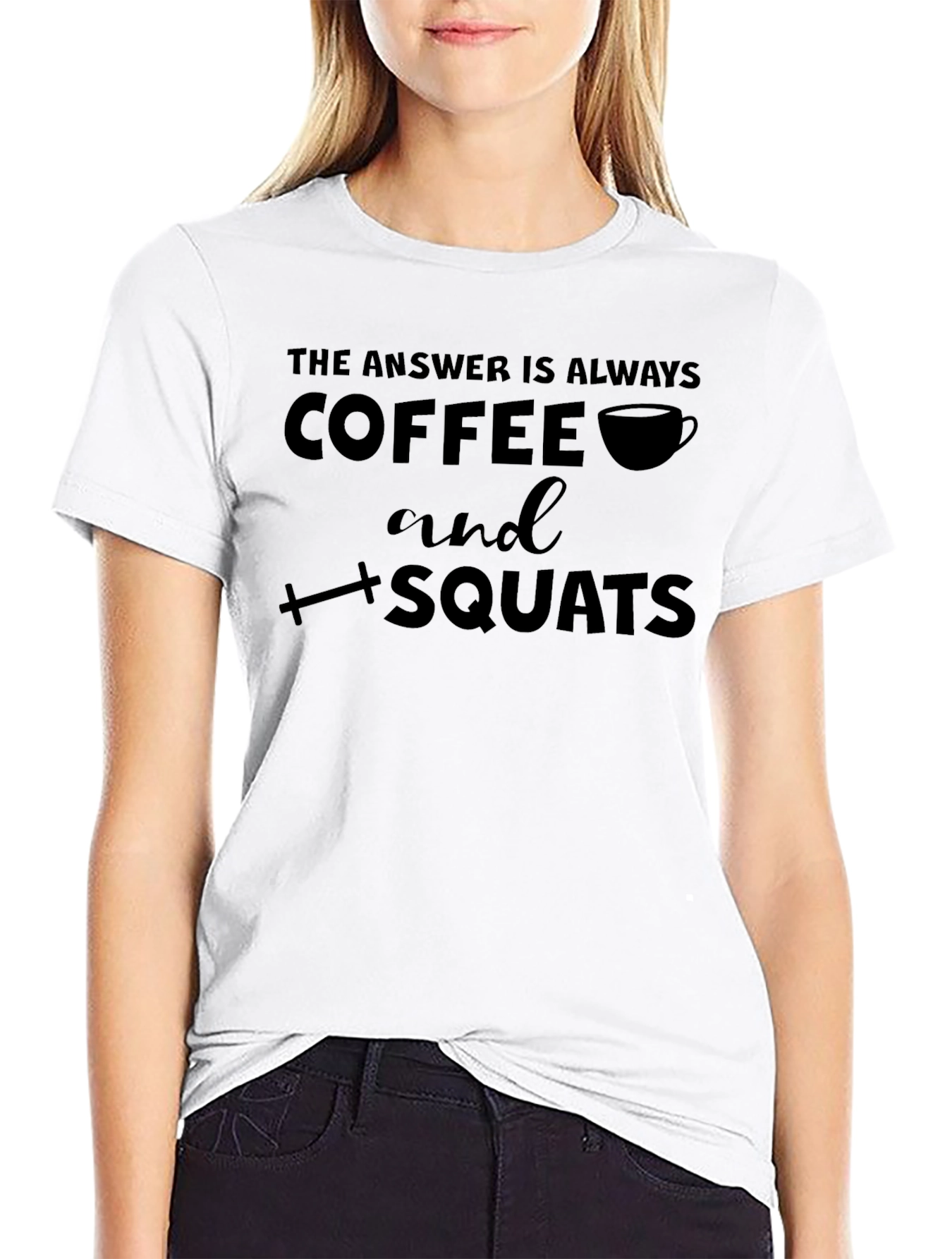 Coffee and Squats Black Graphic T-Shirt