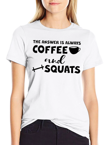 Coffee and Squats Black Graphic T-Shirt