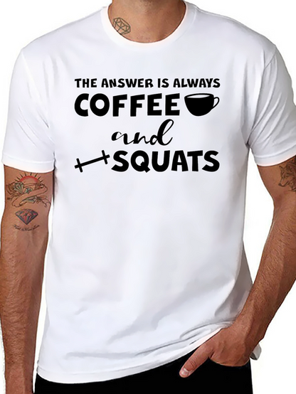 Coffee and Squats Black Graphic T-Shirt