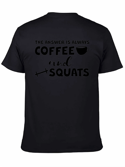 Coffee and Squats Black Graphic T-Shirt