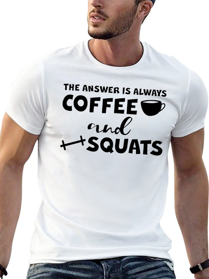 Coffee and Squats Black Graphic T-Shirt