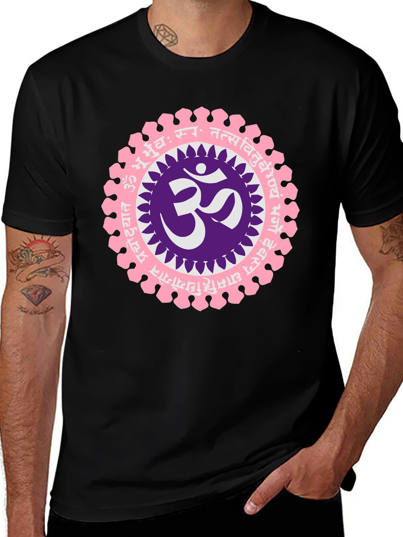 Om Mandala Graphic Black T-Shirt
