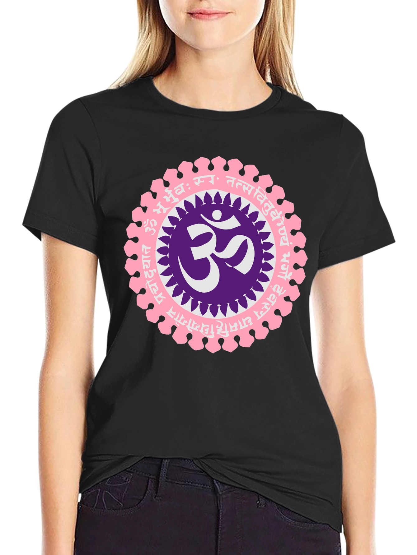 Om Mandala Graphic Black T-Shirt