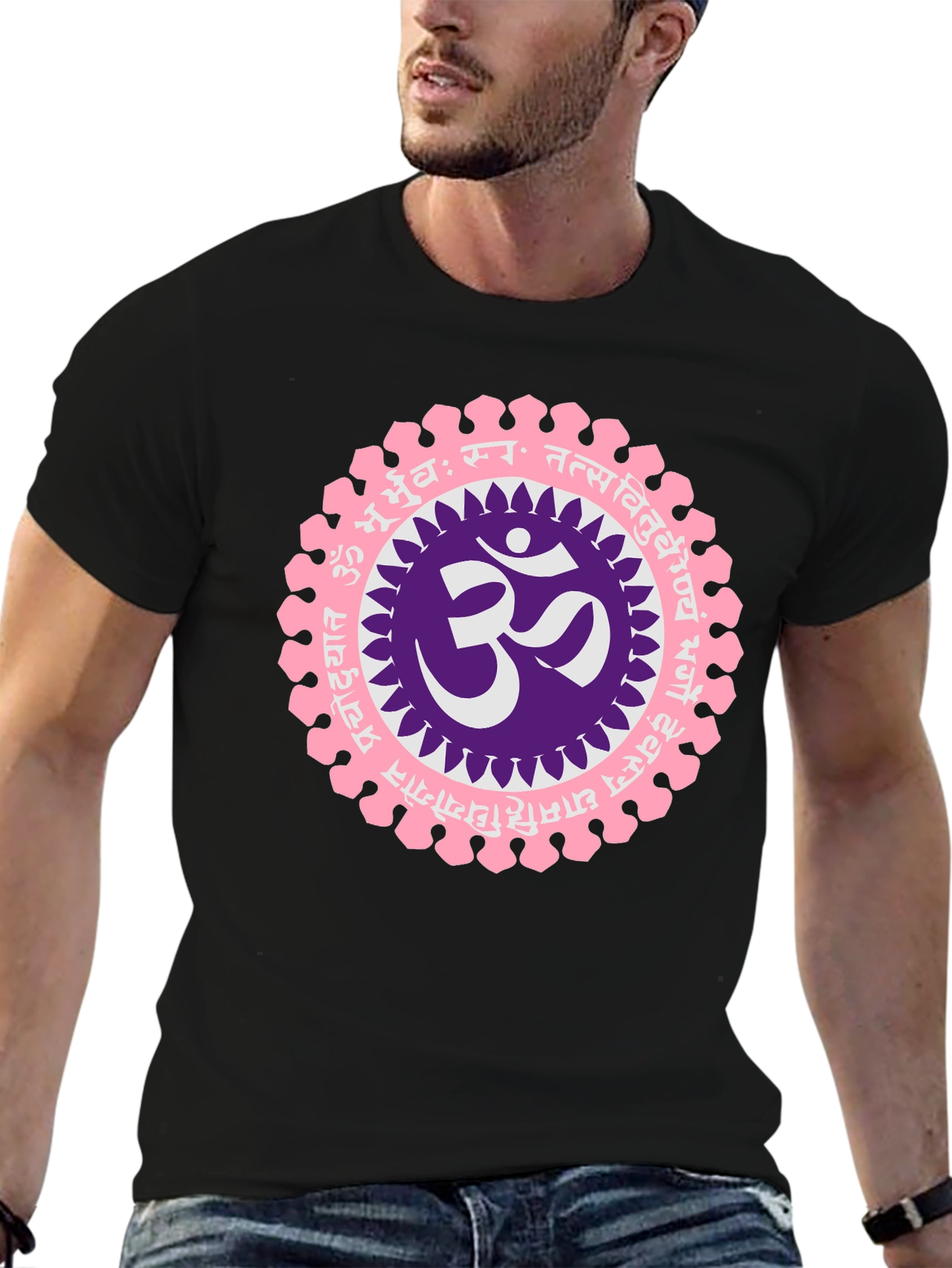 Om Mandala Graphic Black T-Shirt