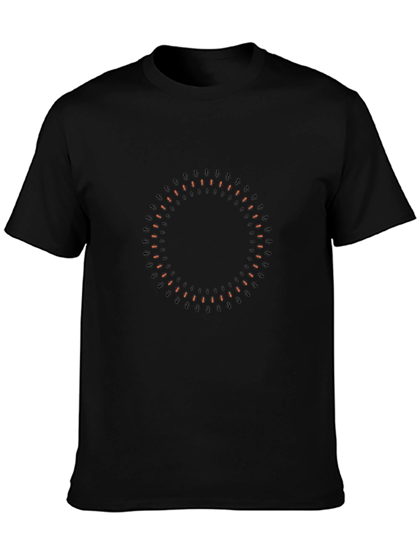 Mens Black Graphic Tee - Modern Circular Design