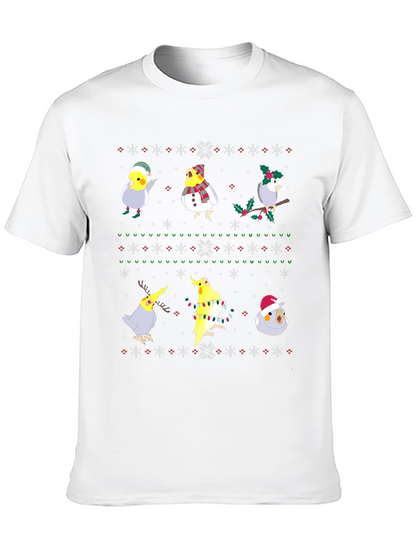 Festive Cockatiel Ugly Christmas Sweater Tee
