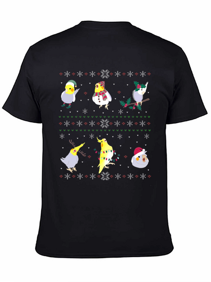 Festive Cockatiel Ugly Christmas Sweater Tee