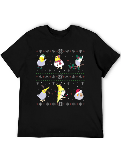 Festive Cockatiel Ugly Christmas Sweater Tee