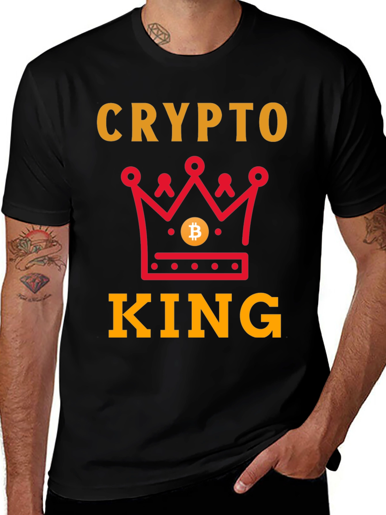 Crypto King Graphic T-Shirt - Bitcoin Crown Design