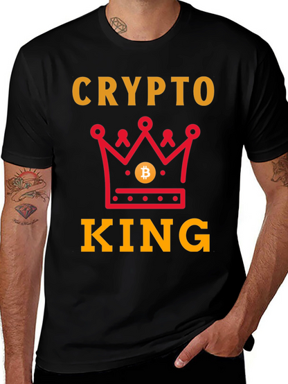 Crypto King Graphic T-Shirt - Bitcoin Crown Design