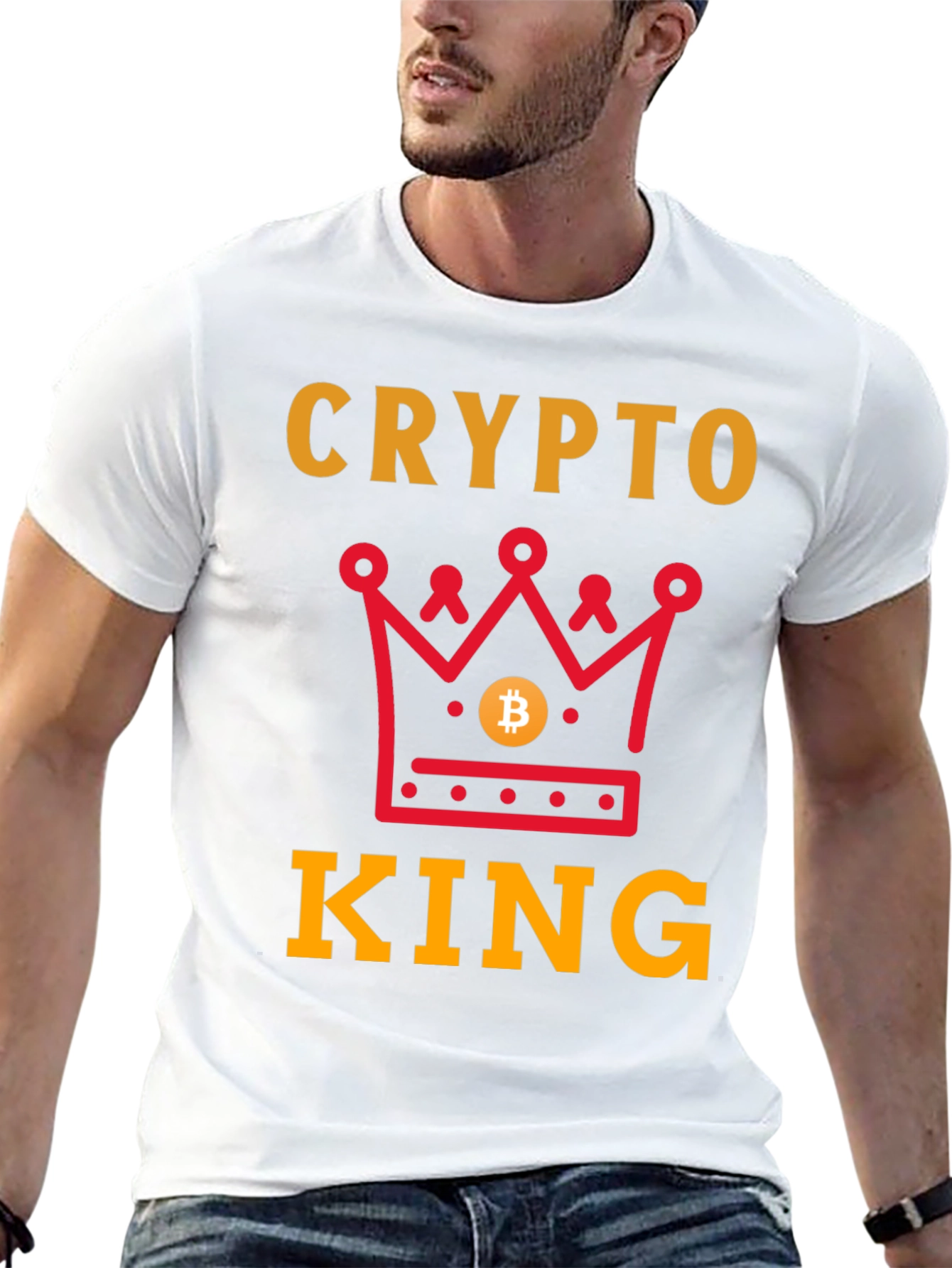Crypto King Graphic T-Shirt - Bitcoin Crown Design
