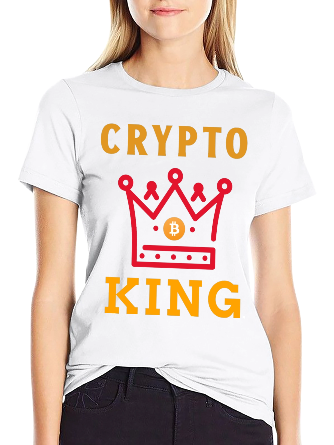 Crypto King Graphic T-Shirt - Bitcoin Crown Design