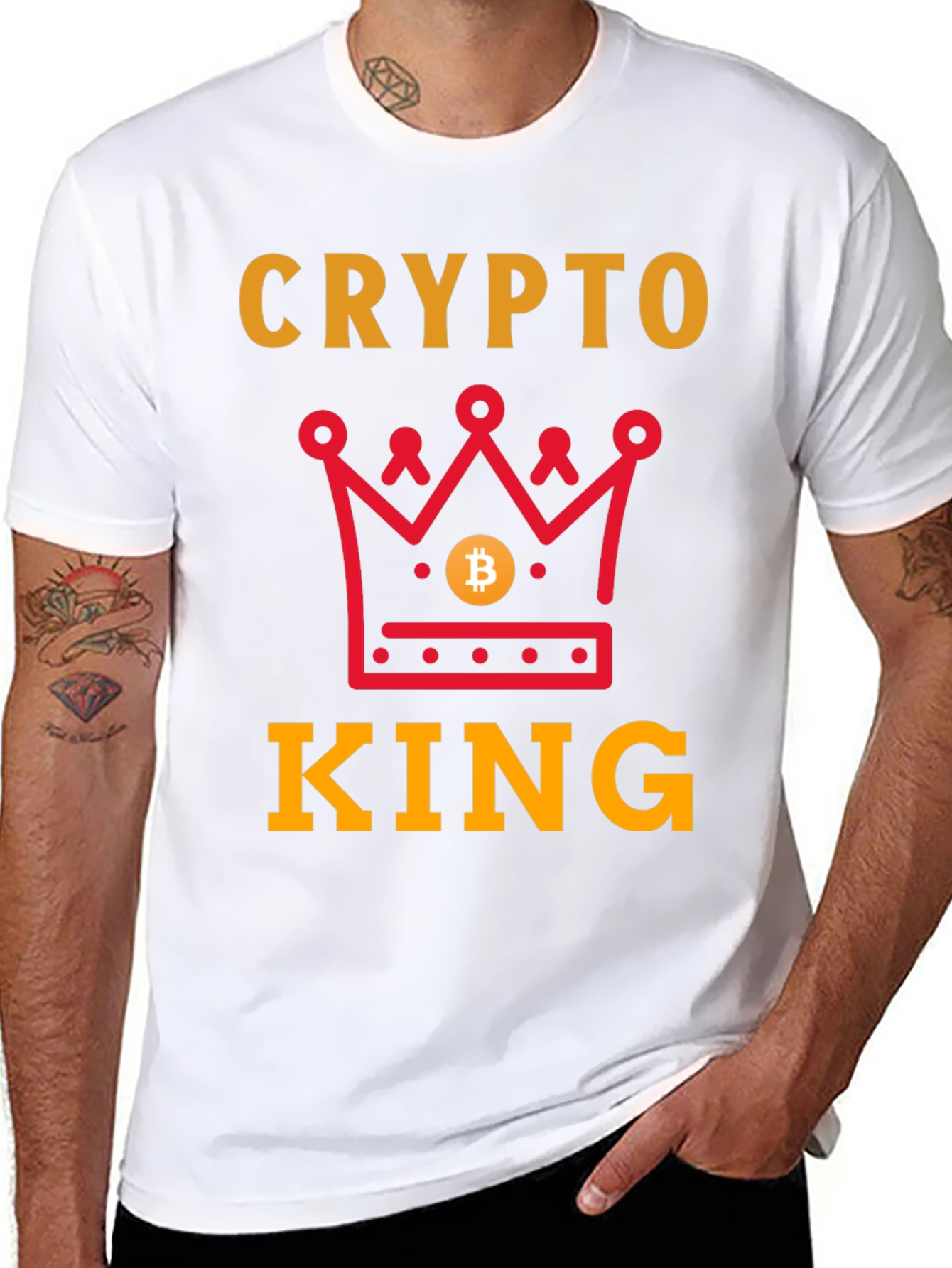 Crypto King Graphic T-Shirt - Bitcoin Crown Design