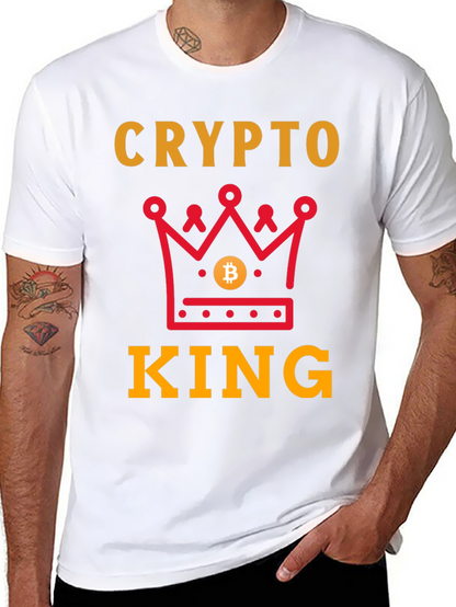 Crypto King Graphic T-Shirt - Bitcoin Crown Design