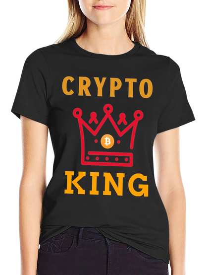 Crypto King Graphic T-Shirt - Bitcoin Crown Design