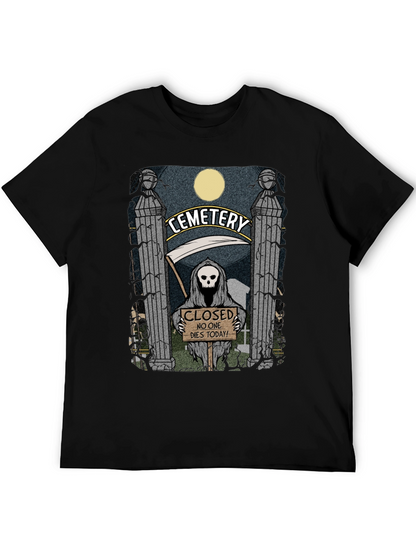 Cemetery Reaper Graphic T-Shirt - No One Dies Today