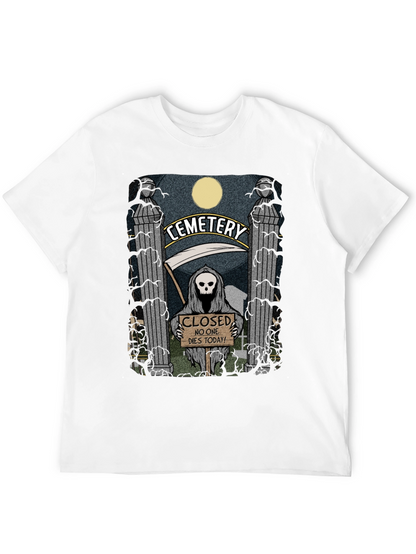 Cemetery Reaper Graphic T-Shirt - No One Dies Today