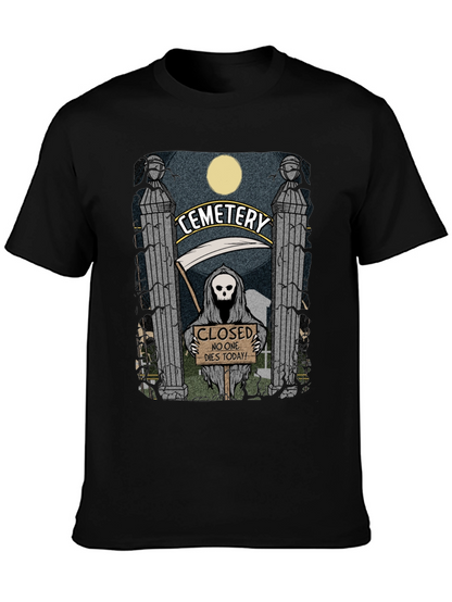 Cemetery Reaper Graphic T-Shirt - No One Dies Today