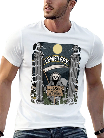 Cemetery Reaper Graphic T-Shirt - No One Dies Today