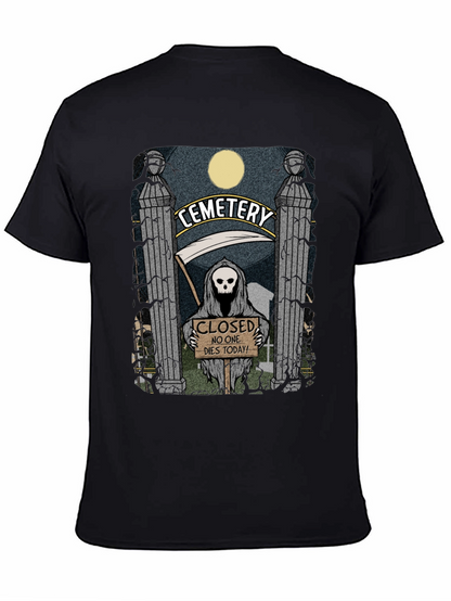 Cemetery Reaper Graphic T-Shirt - No One Dies Today
