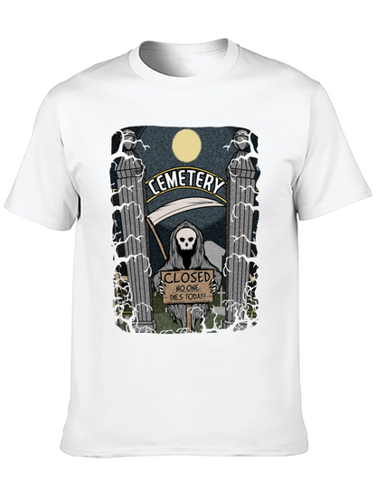 Cemetery Reaper Graphic T-Shirt - No One Dies Today