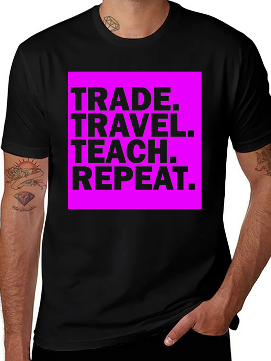 Trade Travel Teach Repeat Graphic Tee