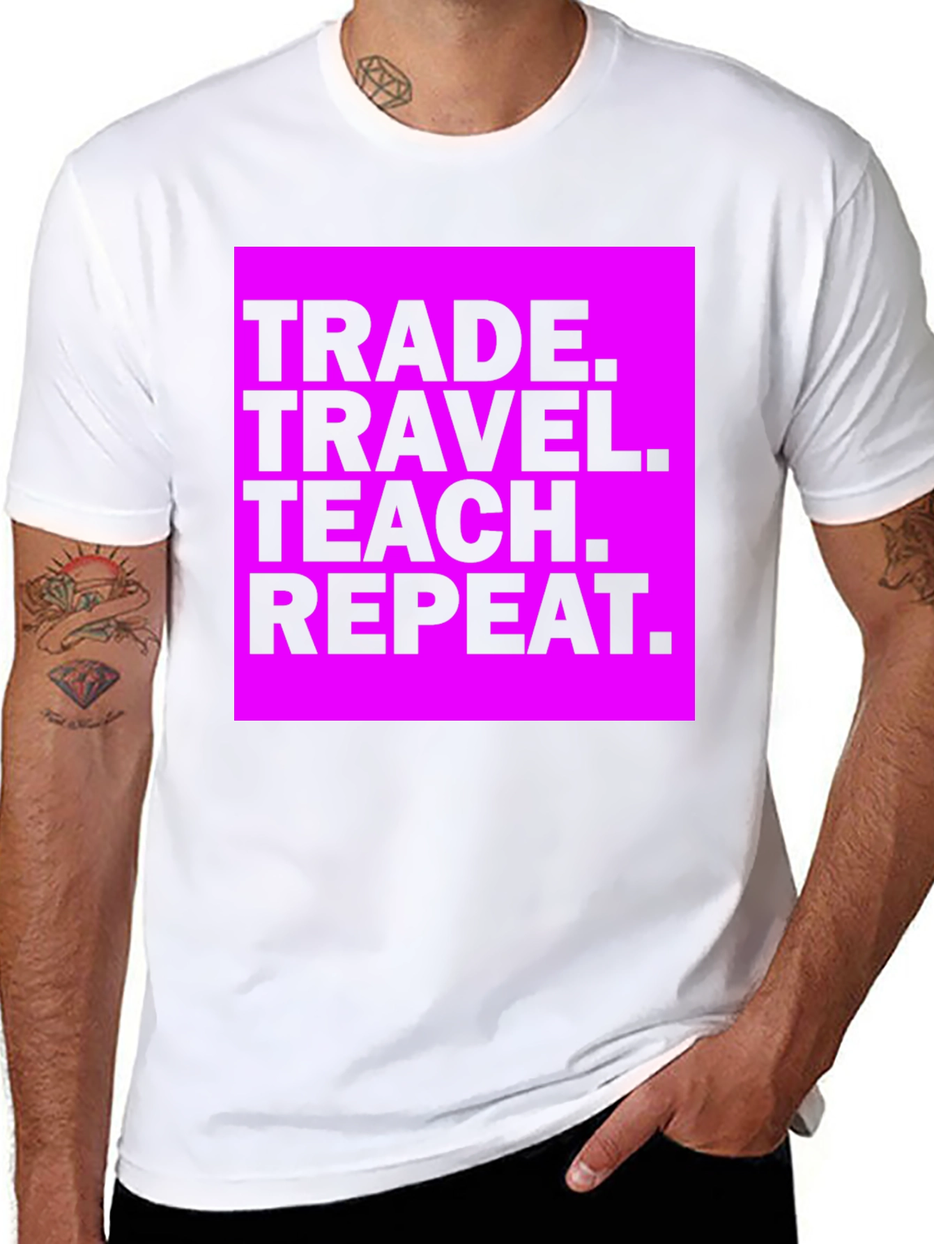 Trade Travel Teach Repeat Graphic Tee