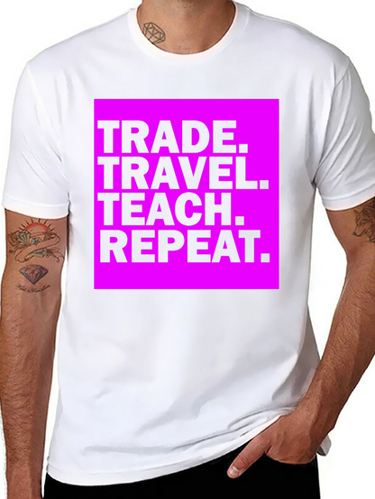 Trade Travel Teach Repeat Graphic Tee