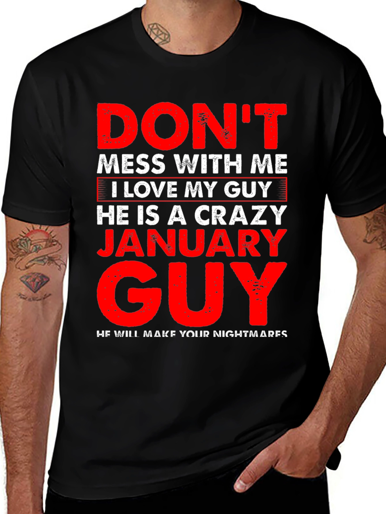 Crazy January Guy Graphic T-Shirt