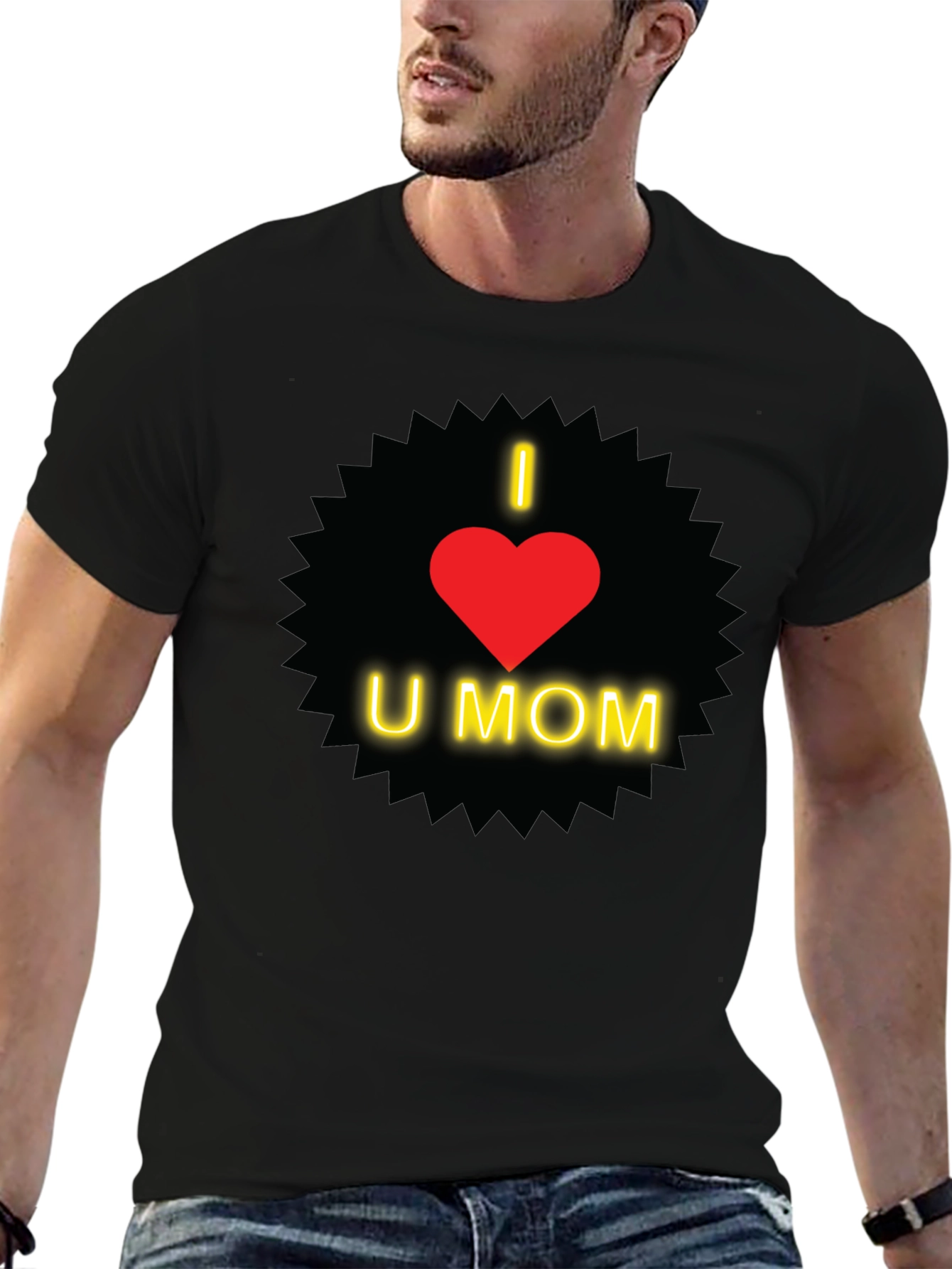 I Love You Mom T-Shirt - Heart Design