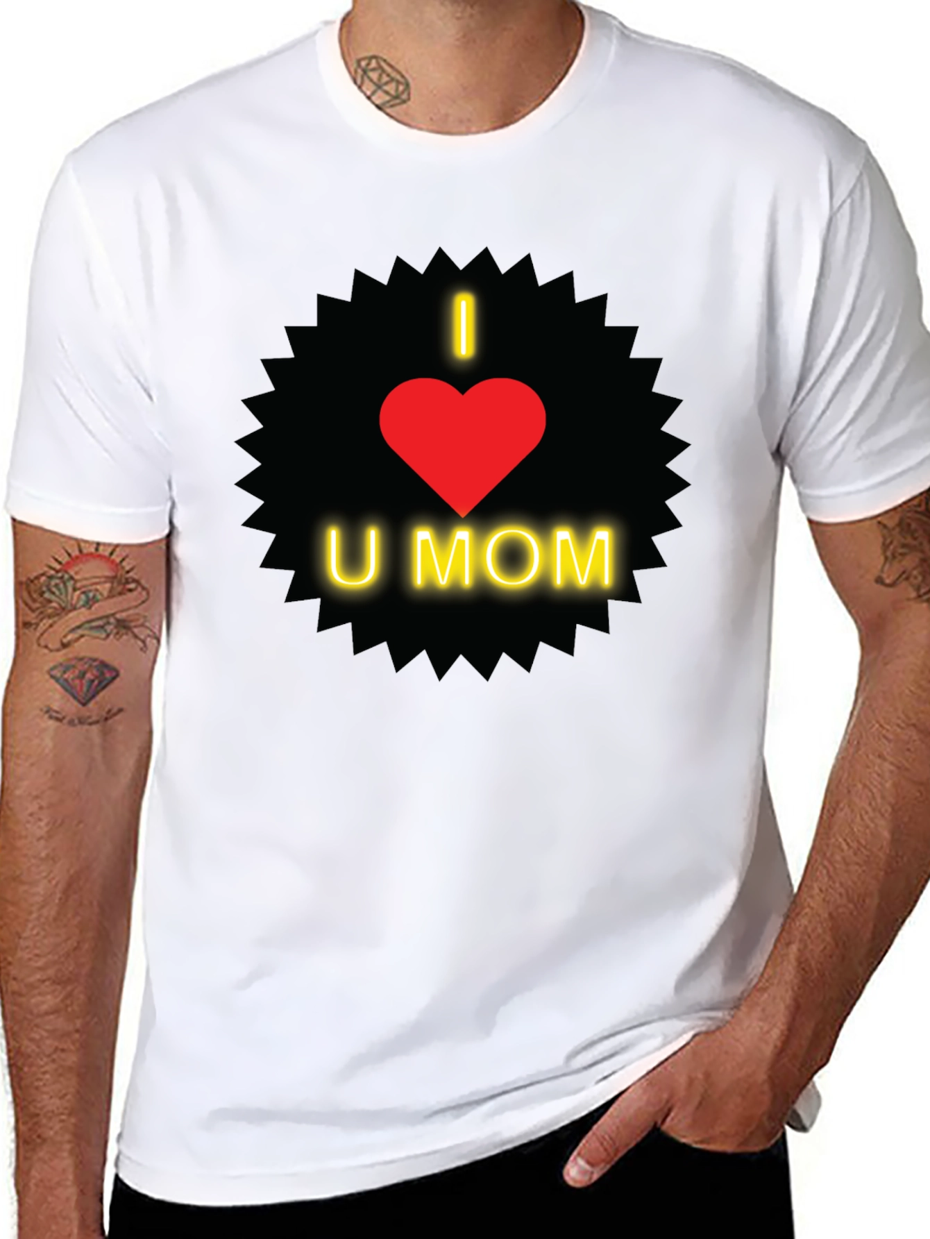 I Love You Mom T-Shirt - Heart Design