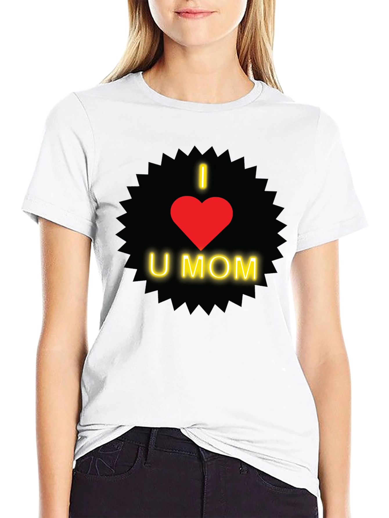 I Love You Mom T-Shirt - Heart Design